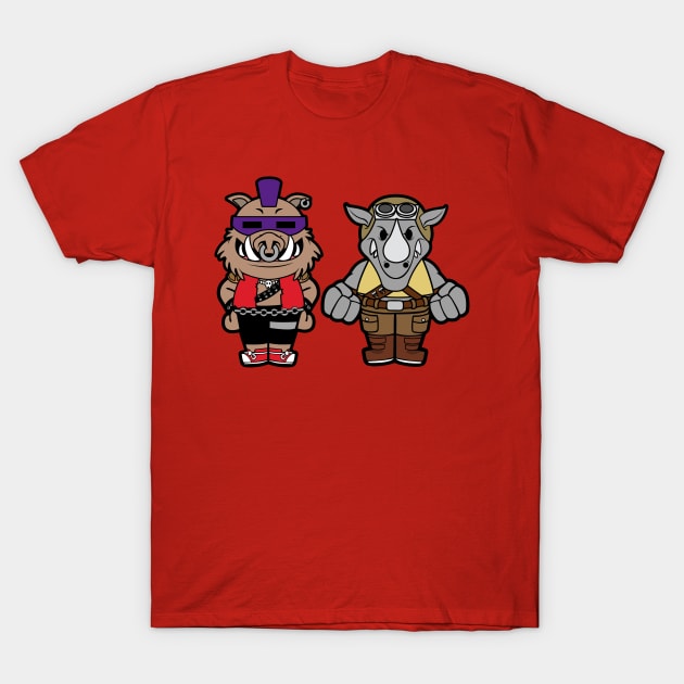 Bebop and Rocksteady Chibi T-Shirt by bonekaduduk